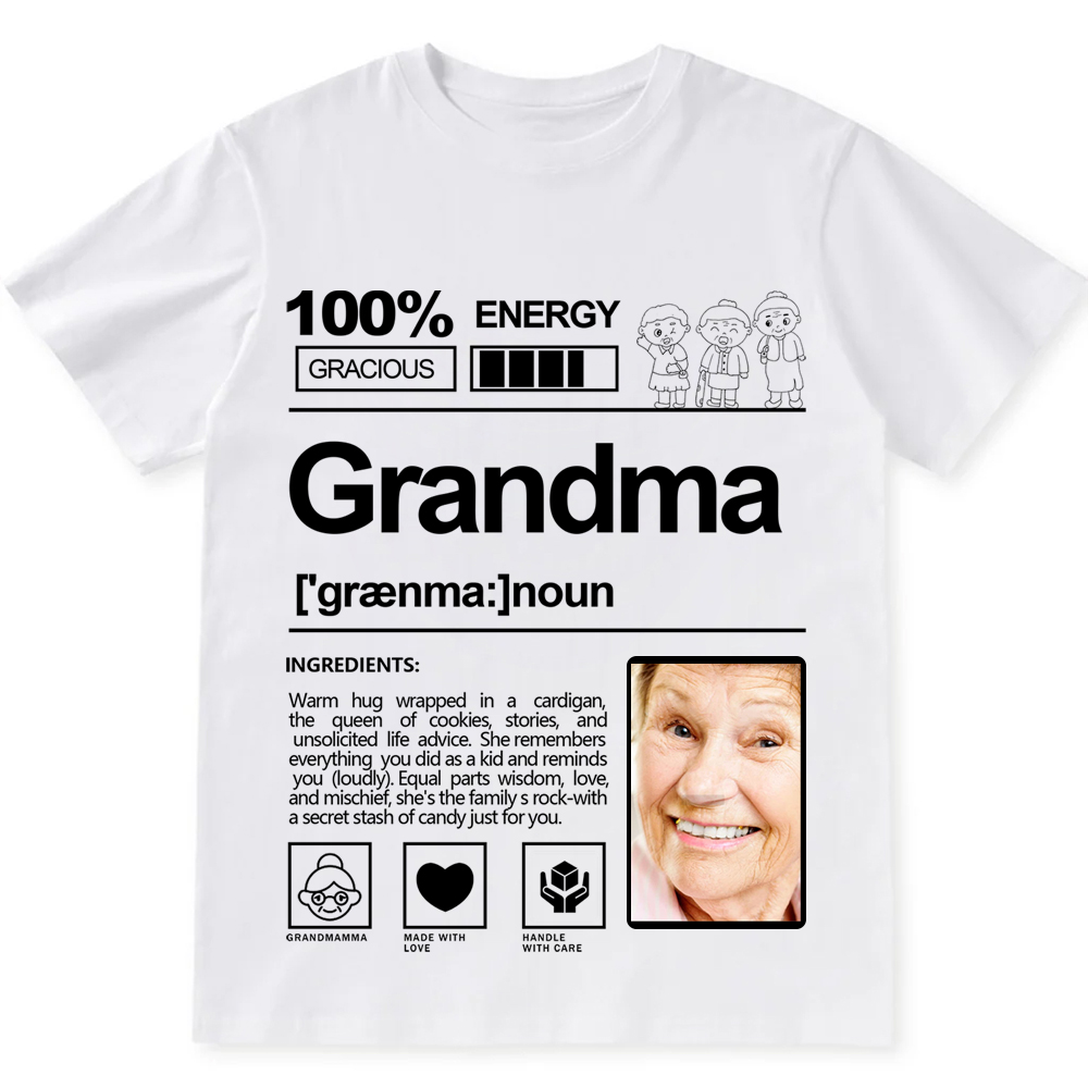 Addcustom  Photo Grandma Personalized Custom Unisex Fit T-Shirt wearishow