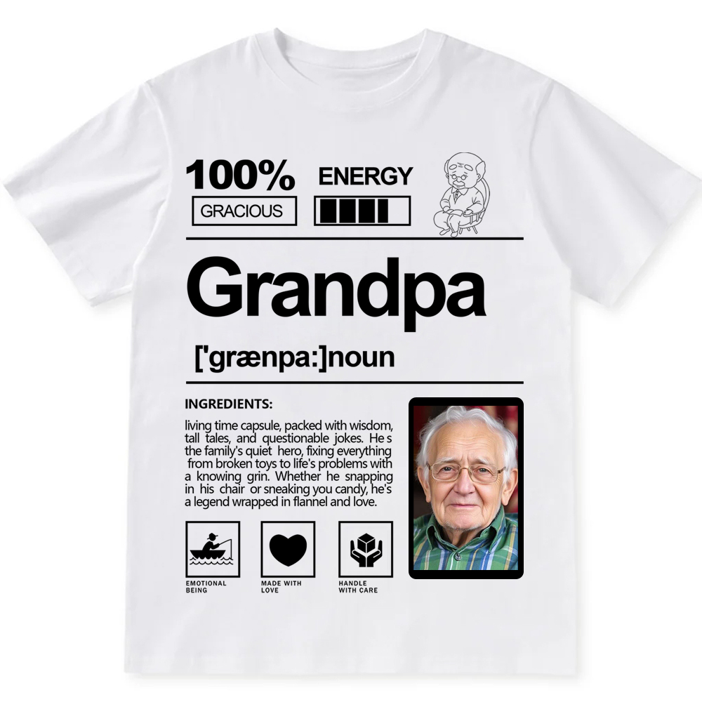 Addcustom  Photo Grandpa Personalized Custom Unisex Fit T-Shirt wearishow