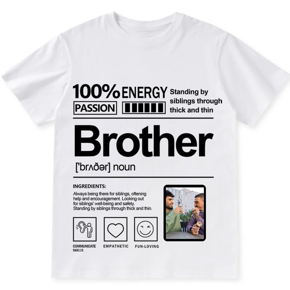 Addcustom  Photo Brother Personalized Custom Unisex Fit T-Shirt wearishow