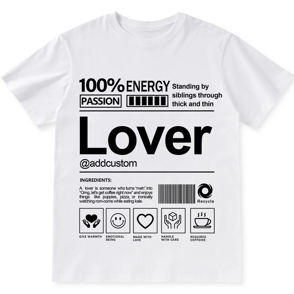 Addcustom Lover Personalized Custom Unisex Fit T-Shirt wearishow