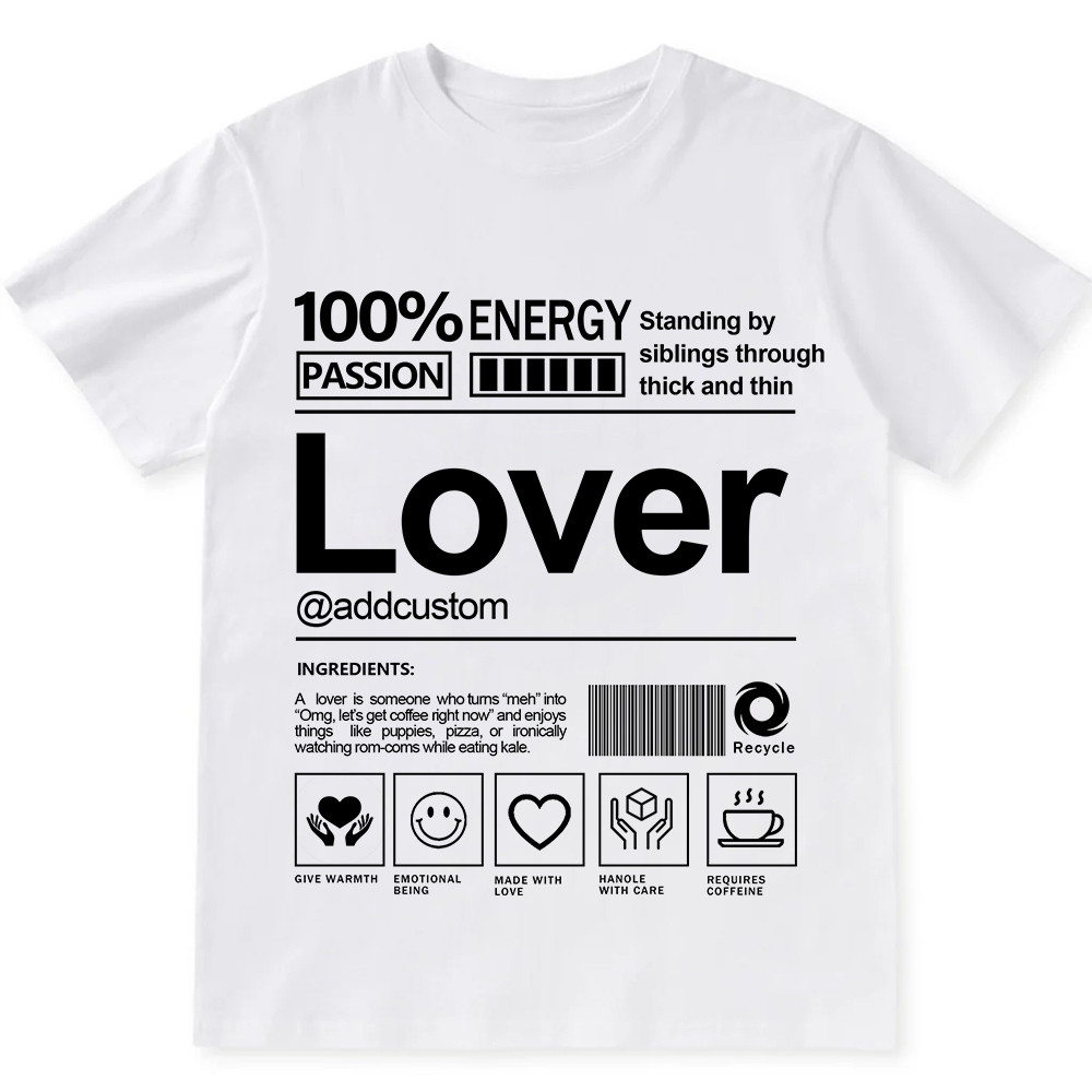 Addcustom Lover Personalized Custom Unisex Fit T-Shirt wearishow