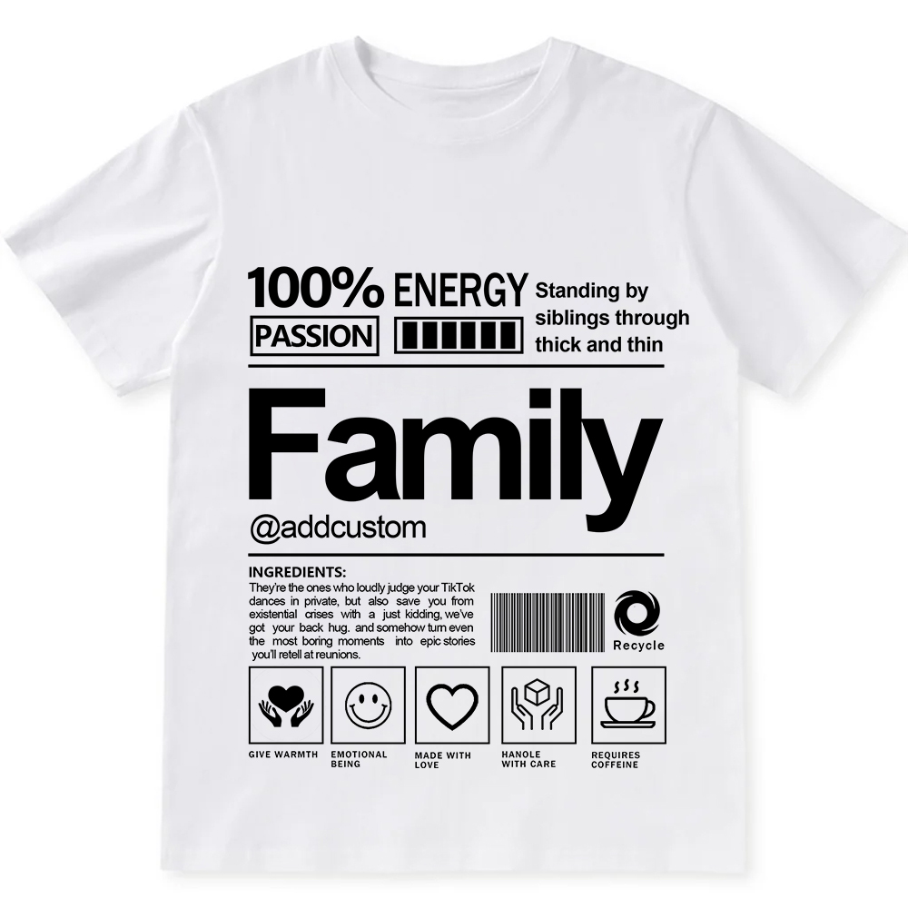 Addcustom Family Personalized Custom Unisex Fit T-Shirt wearishow