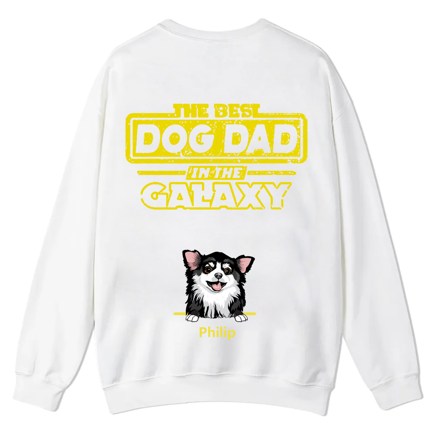 The Best Dog Dad In The Galaxy - Personalized Custom Unisex Casual Crewneck Sweatshirt