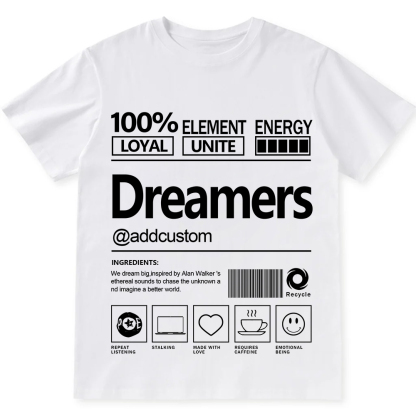 Addcustom Dreamers Personalized Custom Unisex Fit Cotton T-Shirt wearishow