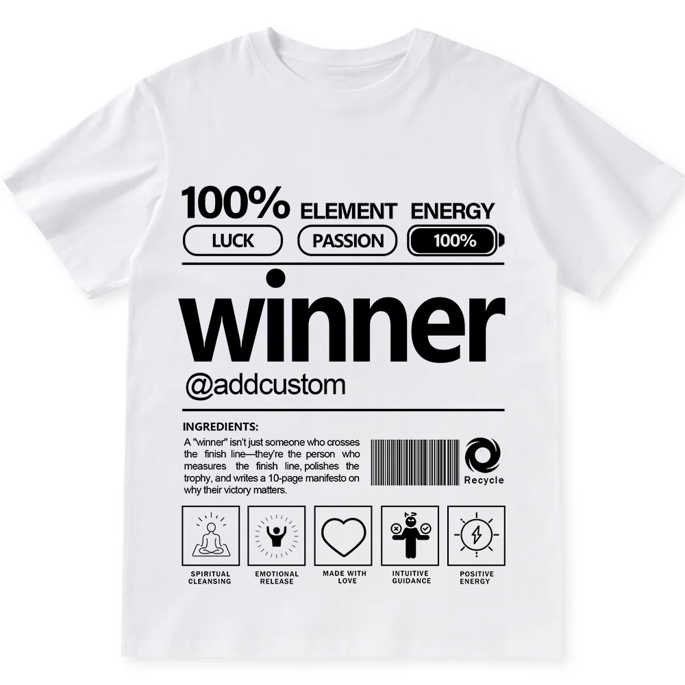 Addcustom Winner Personalized Custom Unisex Fit Cotton T-Shirt wearishow