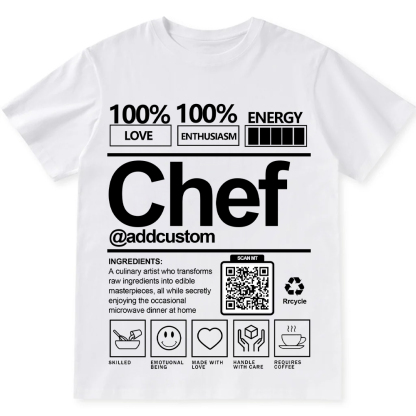 Addcustom Chef QR Code Personalized Custom Unisex Fit Cotton T-Shirt wearishow
