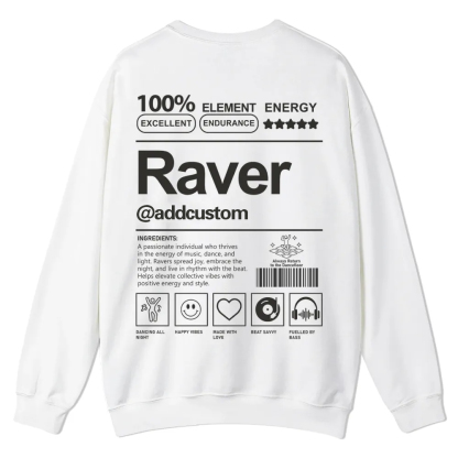 Addcustom Raver Casual Crewneck Sweatshirt wearishow