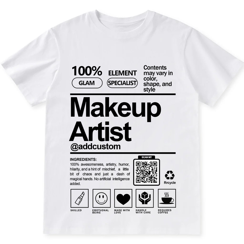 Makeup Artist  Addcustom QR Code Unisex Fit Cotton T-Shirt wearishow