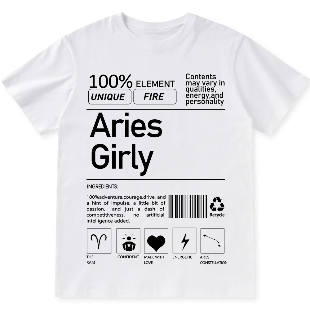 Aries Girly Unisex Fit Cotton T-Shirt wearishow