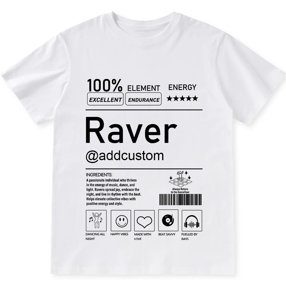 Raver Custom Unisex Fit Cotton T-Shirt wearishow