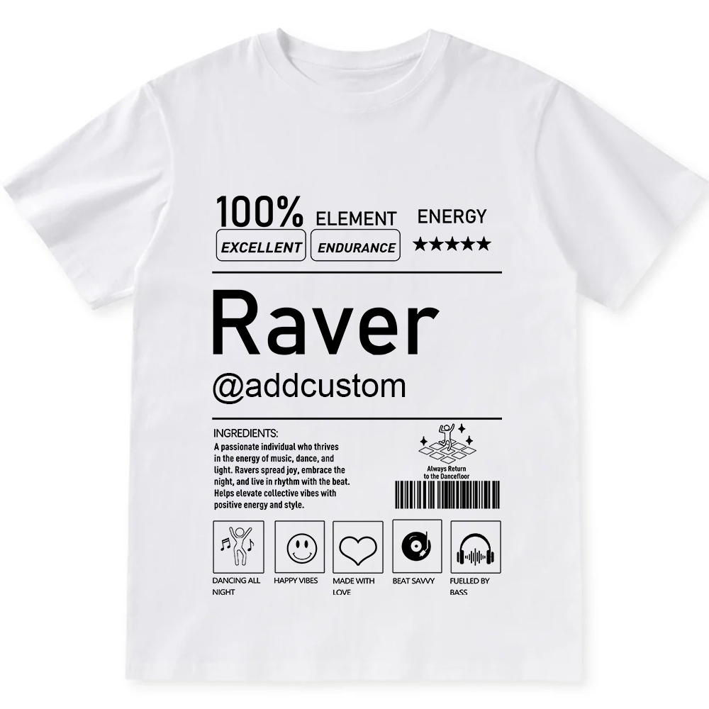 Raver Custom Unisex Fit Cotton T-Shirt wearishow