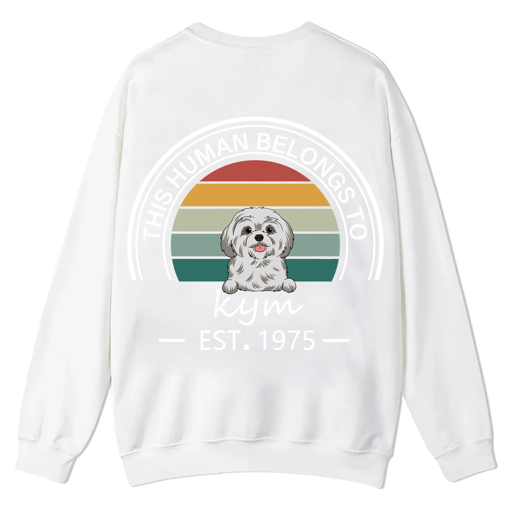 This Human Belongs To - Personalized Custom Unisex Casual Crewneck Sweatshirt