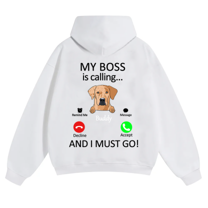 Dog Boss Calling - Personalized Custom Unisex Soild Color Hoodies wearishow