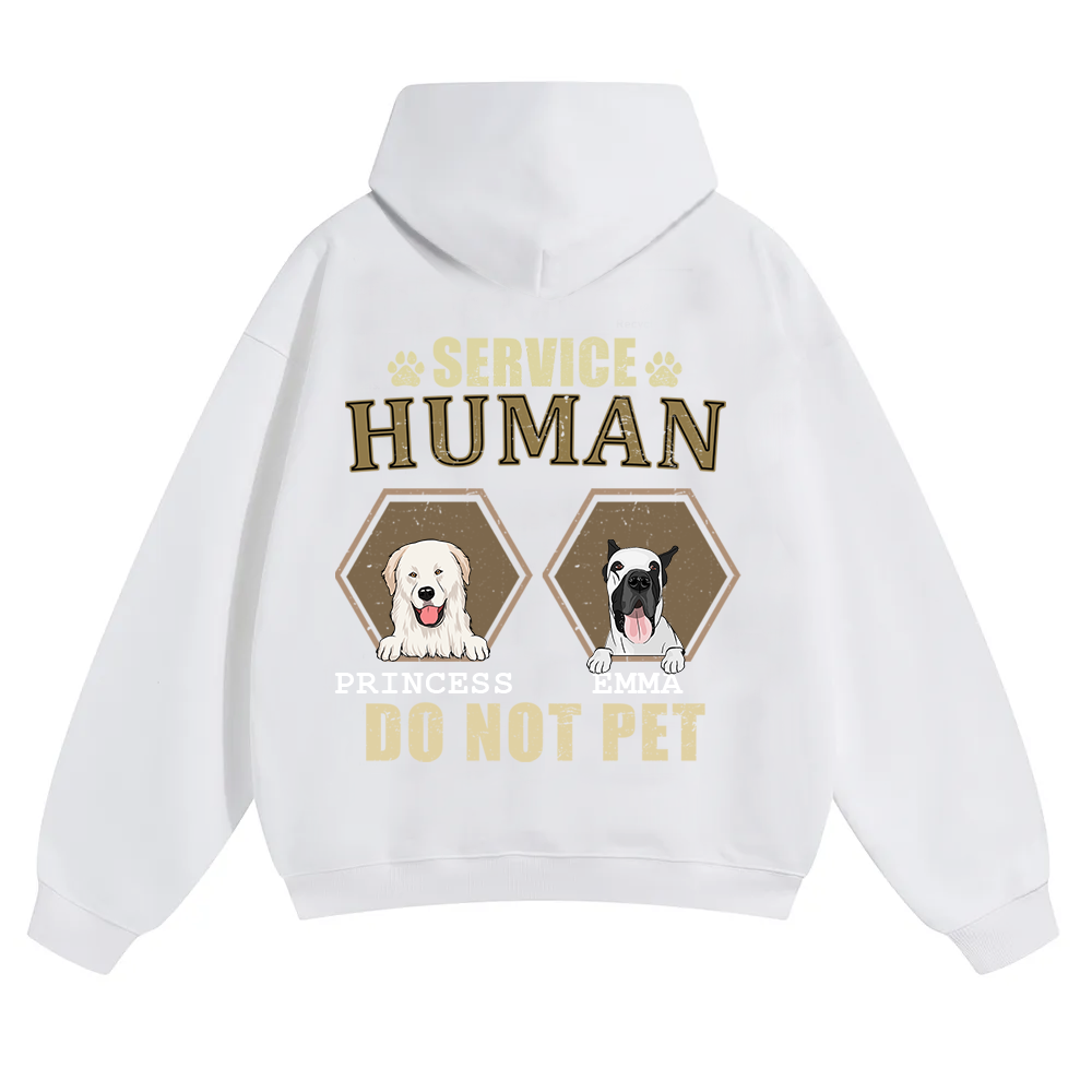 Service Human, Do Not Pet 4 - Personalized Custom Unisex Soild Color Hoodies wearishow