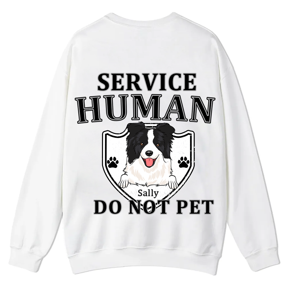 Service Human, Do Not Pet 10 - Personalized Custom Unisex Casual Crewneck Sweatshirt wearishow