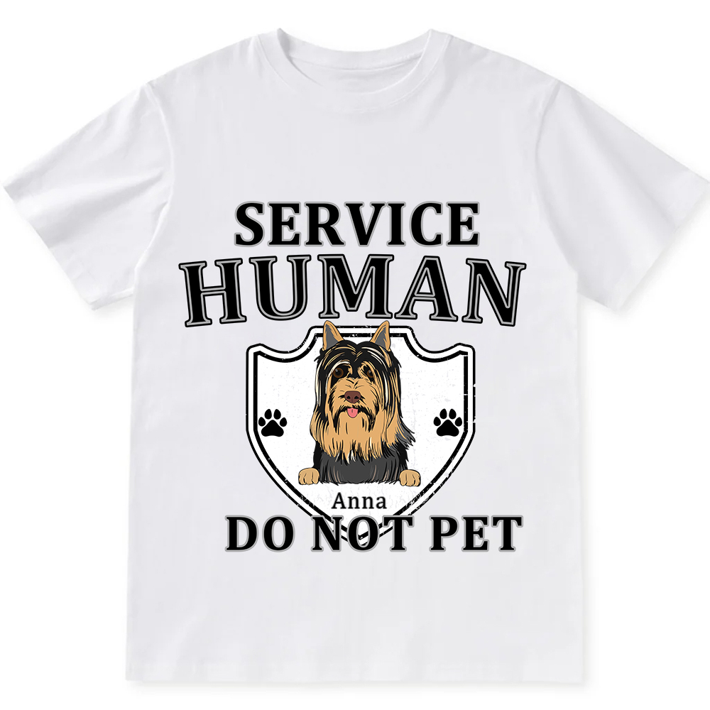 Service Human, Do Not Pet 10 - Personalized Custom Unisex Fit Cotton T-Shirt wearishow