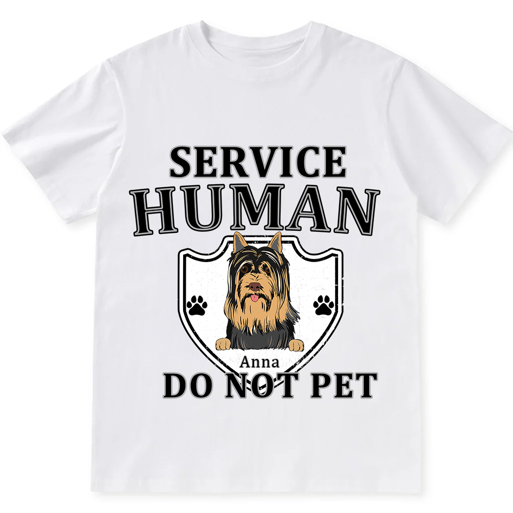 Service Human, Do Not Pet 10 - Personalized Custom Unisex Fit Cotton T-Shirt wearishow