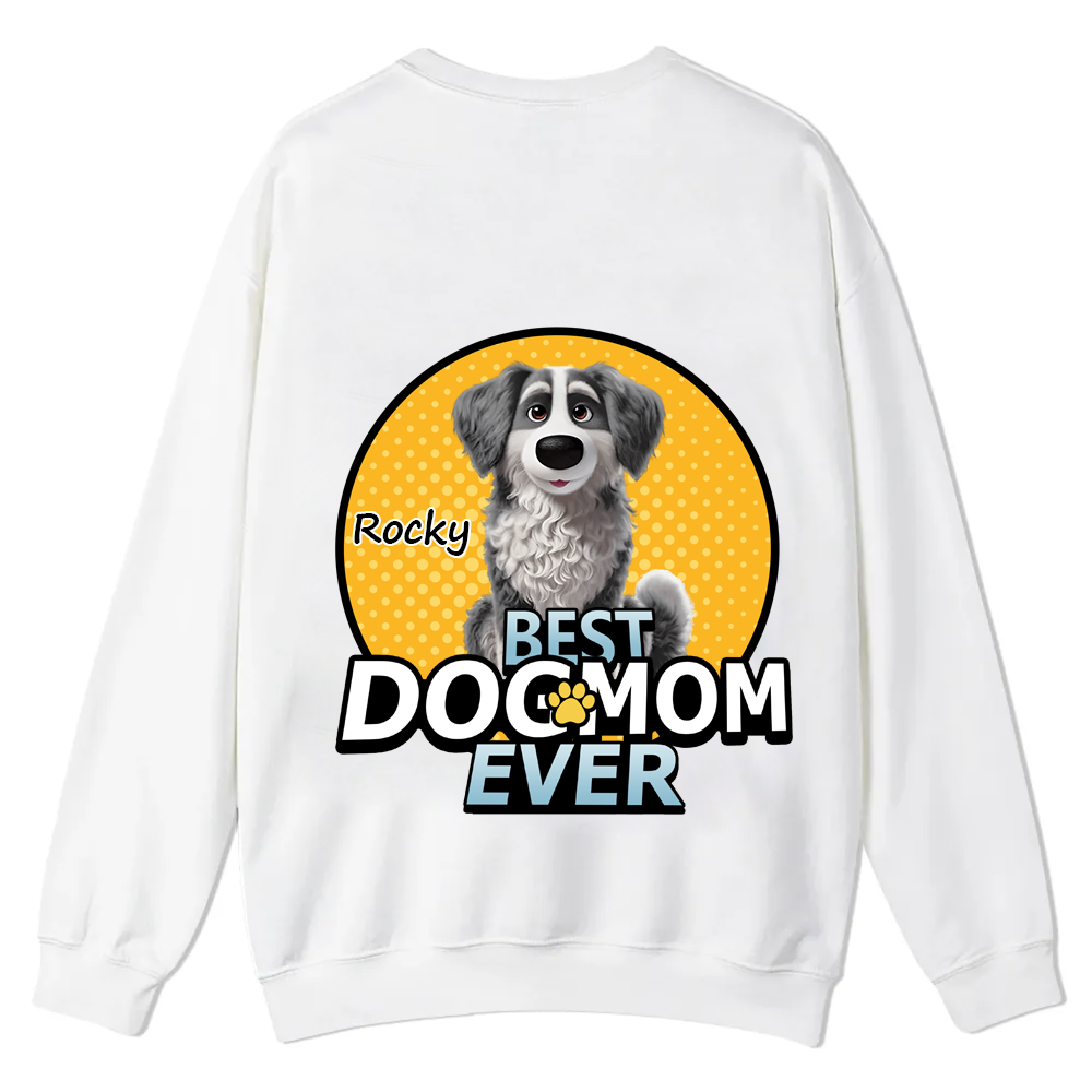 Best Dog Mom For Furry Kid - Personalized Custom Unisex Casual Crewneck Sweatshirt wearishow