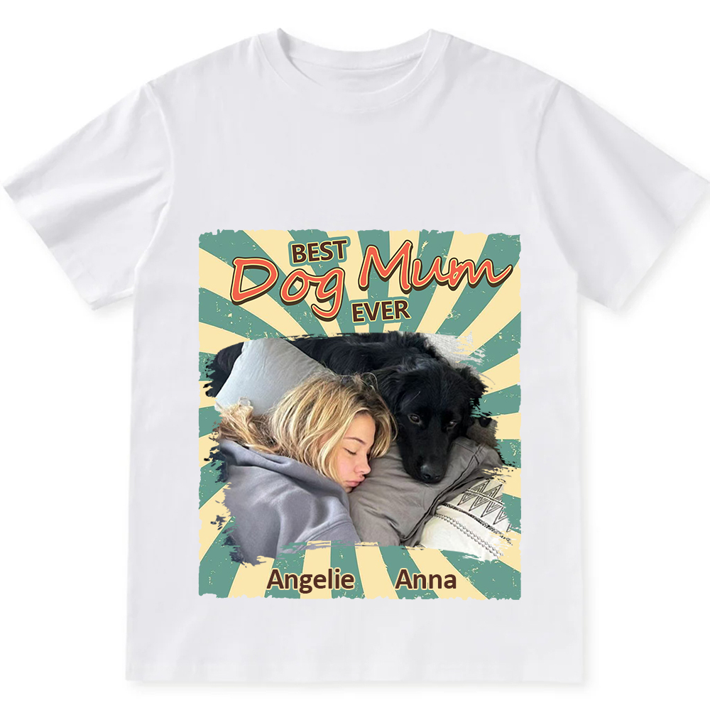 Retro Funny Dog Shirt Photo- Personalized Custom Unisex Fit Cotton T-Shirt wearishow