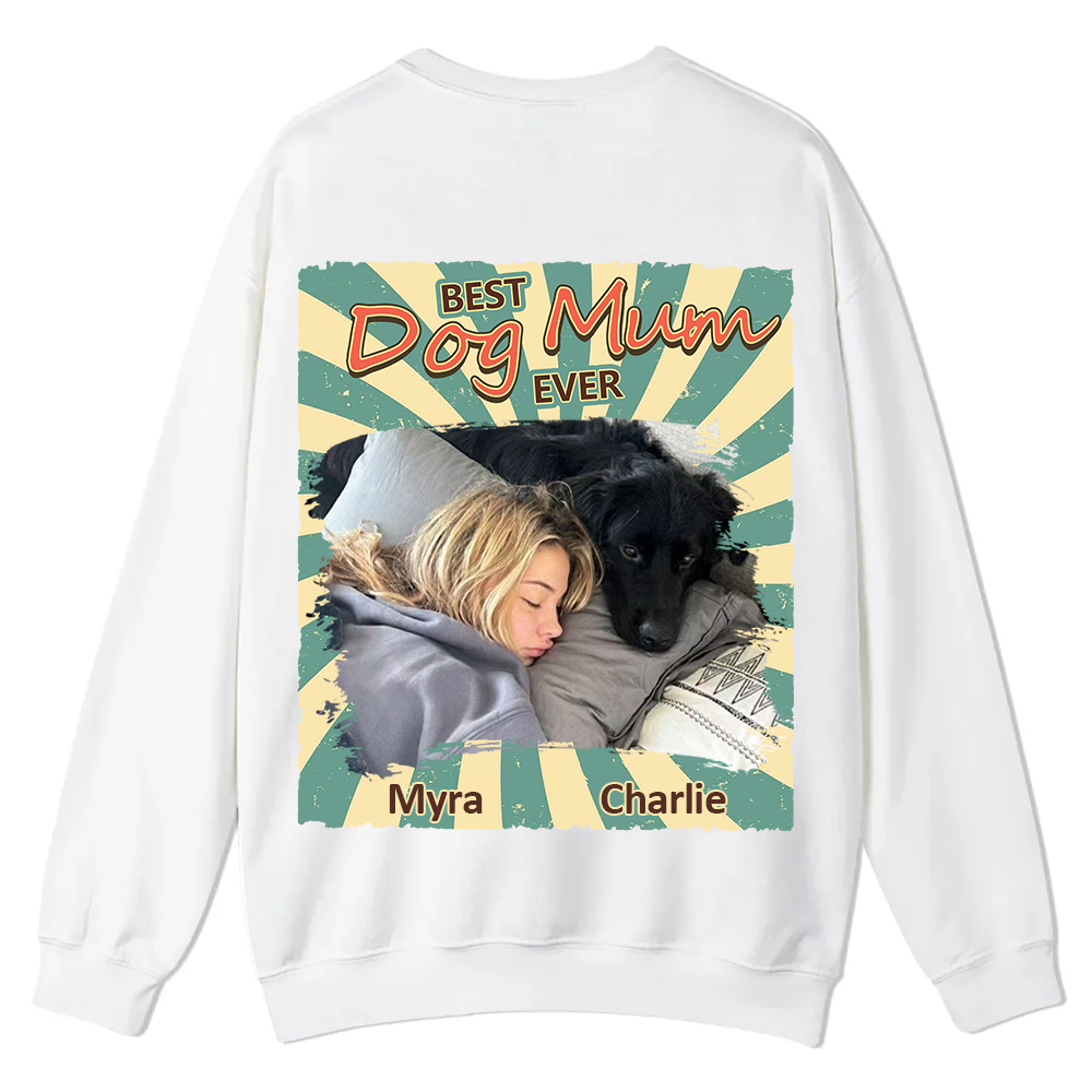Retro Funny Dog Shirt Photo - Personalized Custom Unisex Casual Crewneck Sweatshirt wearishow