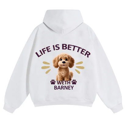 Better Life With My Dog - Personalized Custom Unisex Soild Color Hoodies wearishow