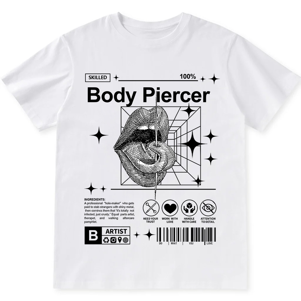 Body Piercer Casual Unisex Fit Cotton T-Shirt wearishow