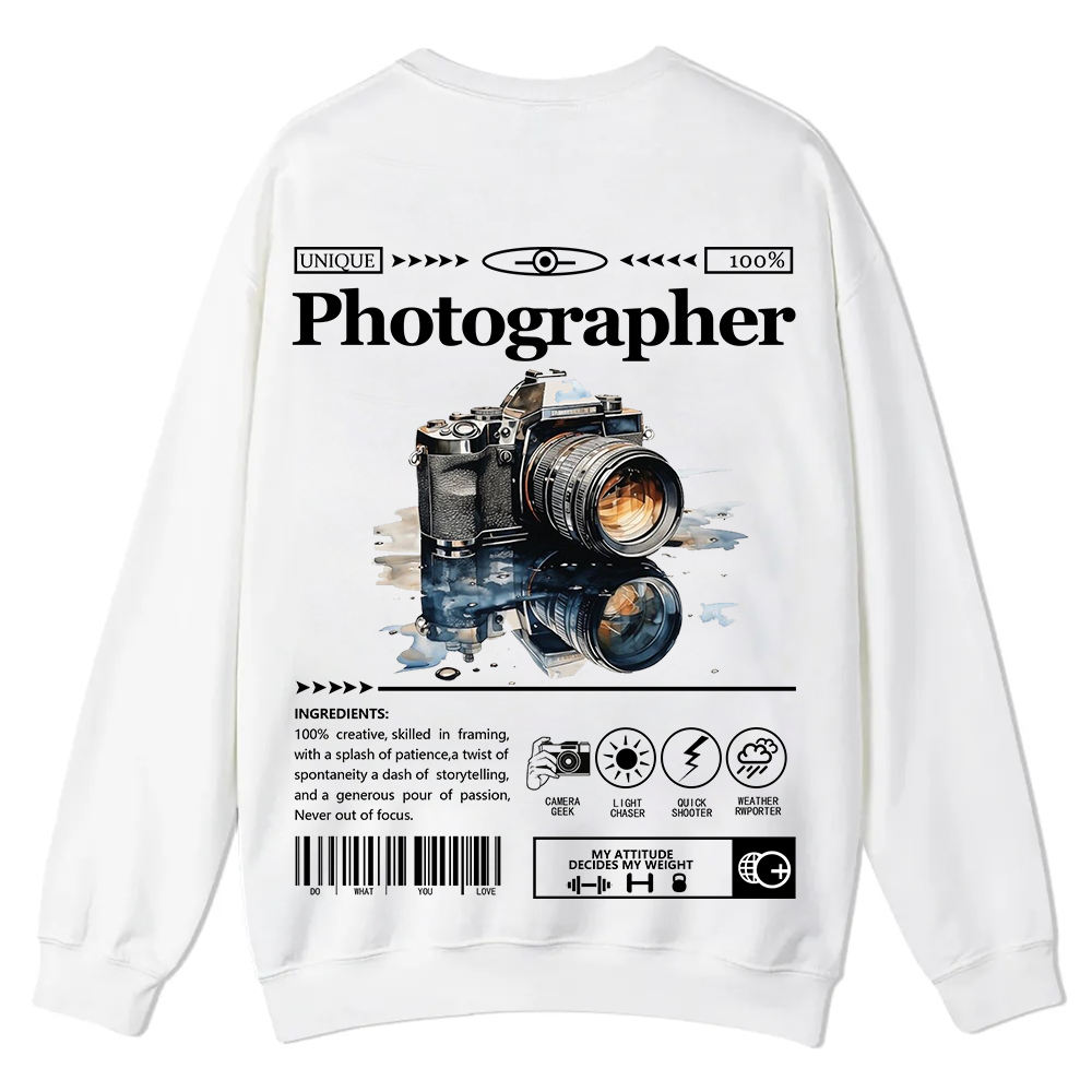 Photographer Casual Crewneck Sweatshirt wearishow