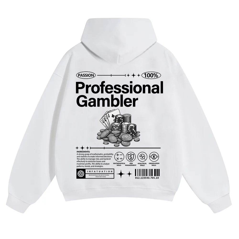 Professional Gambler Unisex Solid Color Hoodie wearishow