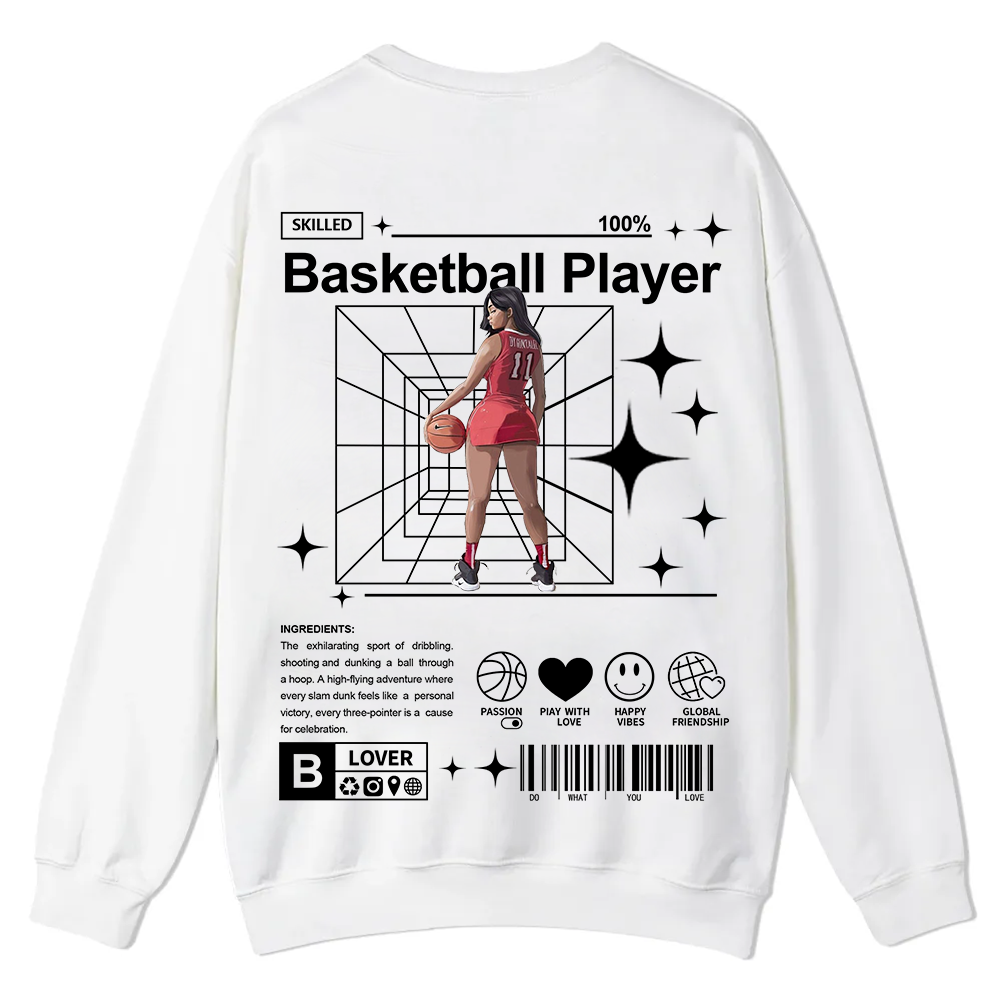 Basketball Player Casual Crewneck Sweatshirt wearishow