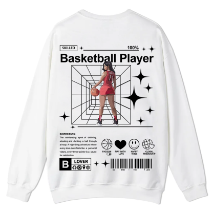 Basketball Player Casual Crewneck Sweatshirt wearishow