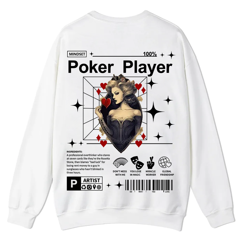 Poker Player Casual Crewneck Sweatshirt wearishow