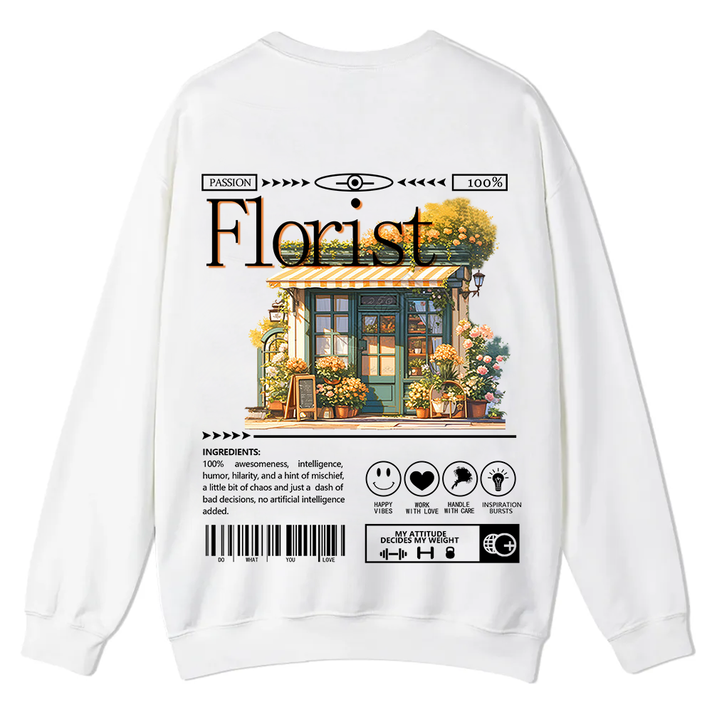 Florist Casual Crewneck Sweatshirt wearishow