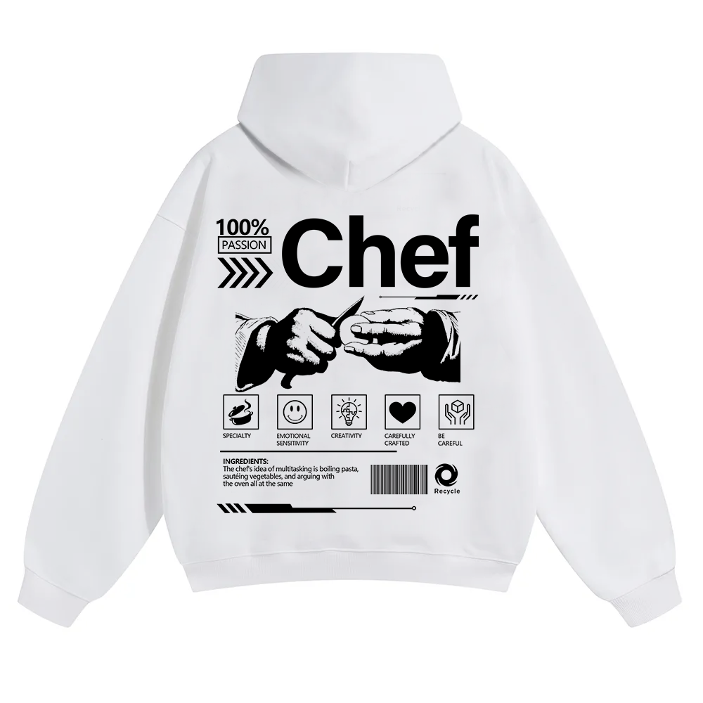 Chef Unisex Solid Color Hoodie wearishow