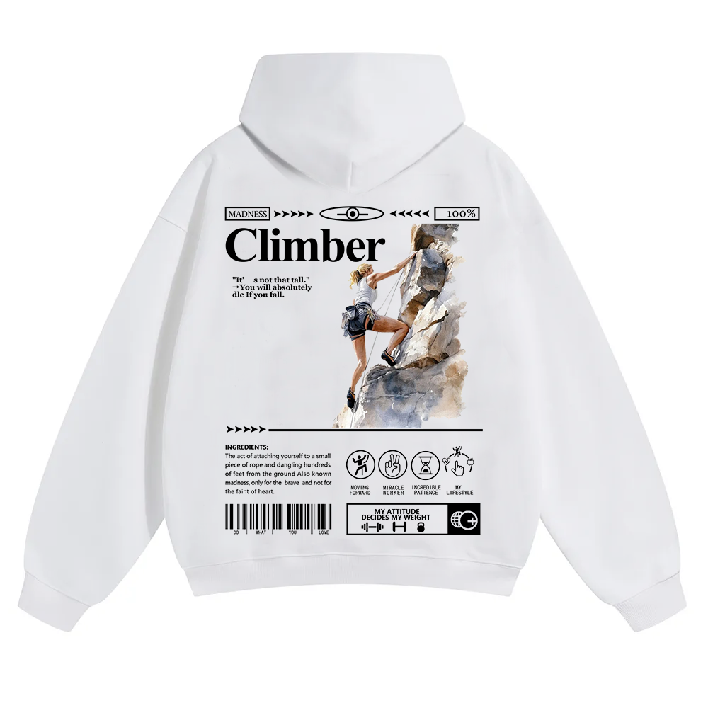 Climber Unisex Solid Color Hoodie wearishow