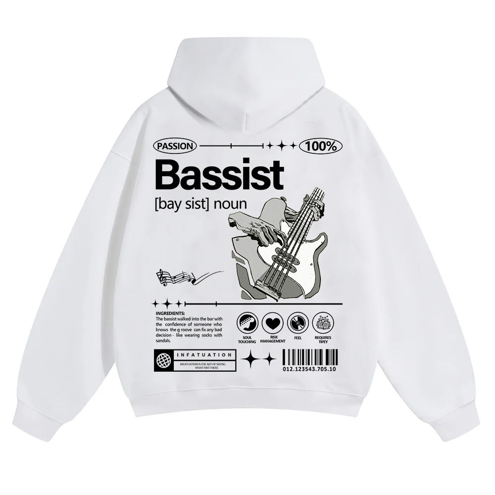Bassist Unisex Solid Color Hoodie wearishow