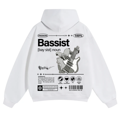 Bassist Unisex Solid Color Hoodie wearishow
