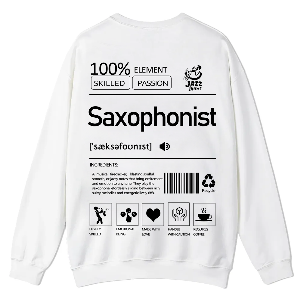 Saxophonist Unisex  Casual Crewneck Sweatshirt wearishow