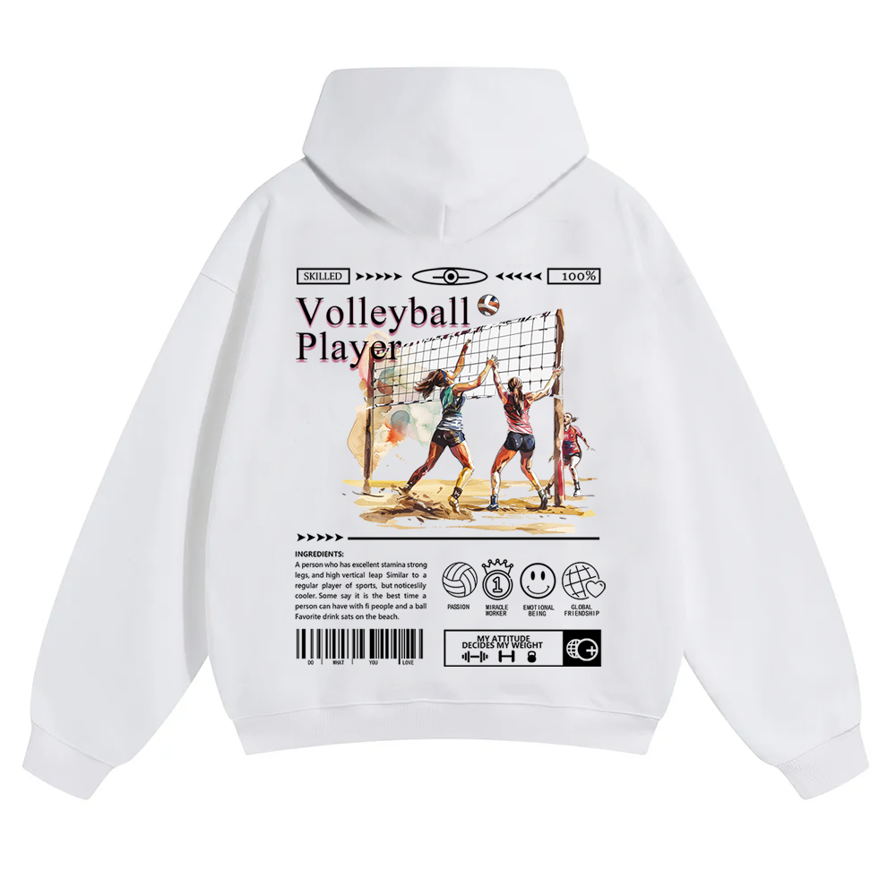 Volleyball Player Unisex Solid Color Hoodie wearishow