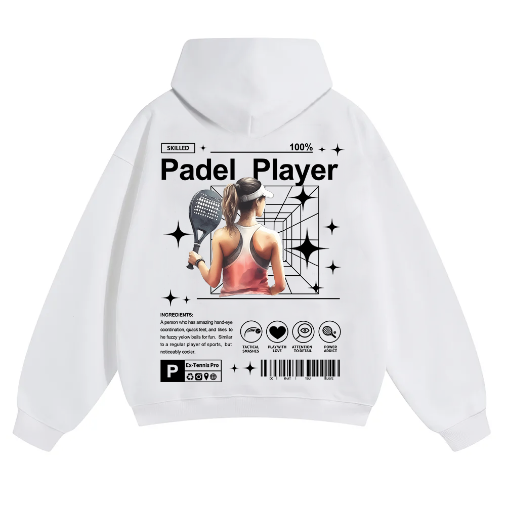 Padel Player Unisex Solid Color Hoodie wearishow