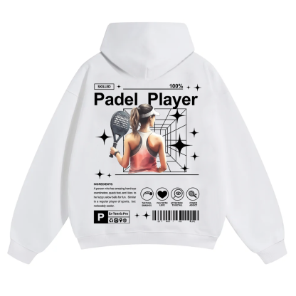 Padel Player Unisex Solid Color Hoodie wearishow