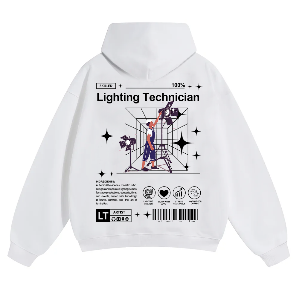Lighting Technician Unisex Solid Color Hoodie wearishow