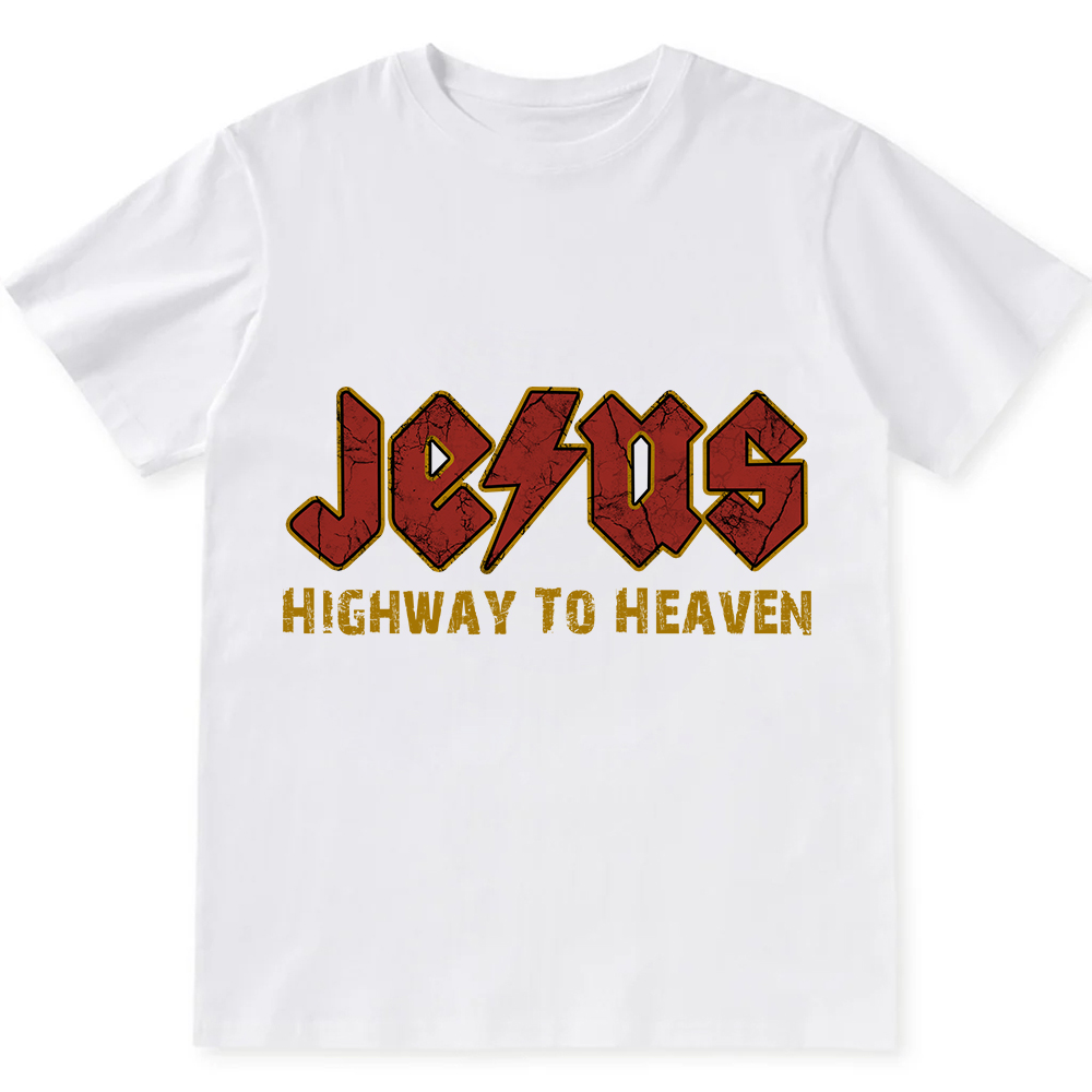 Jesus Highway To Heaven Unisex Fit Cotton T-Shirt wearishow