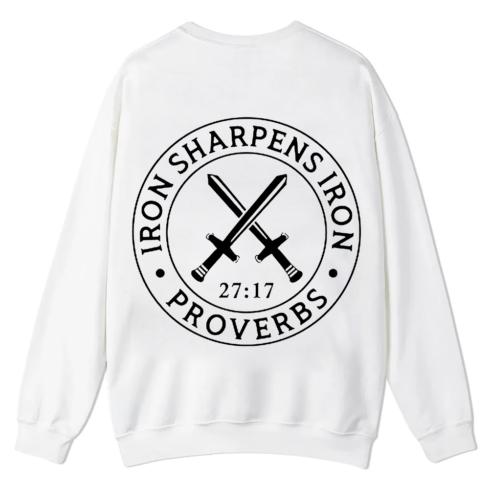 Iron Sharpens Iron PRVOERBS 27:17 Christian Casual Crewneck Sweatshirt wearishow