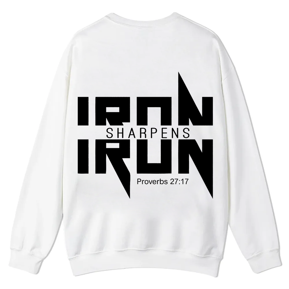 Iron Sharpens Iron Christian Casual Crewneck Sweatshirt wearishow