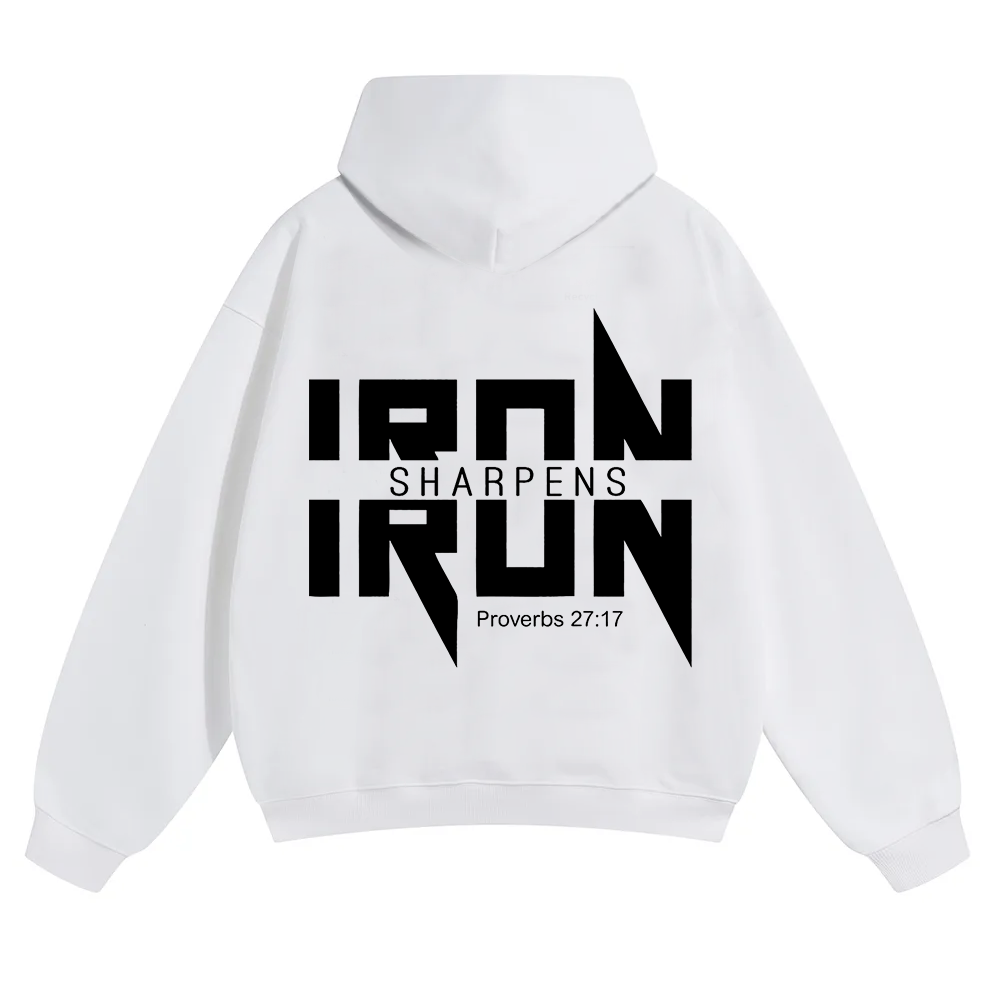 Iron Sharpens Iron Christian Unisex Solid Color Hoodie wearishow
