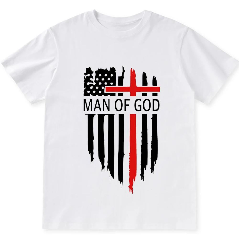 Man Of God Chrsitian Unisex Fit Cotton T-Shirt wearishow