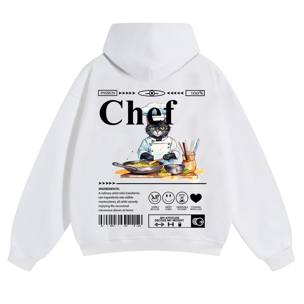 Chef Unisex Solid Color Hoodie wearishow