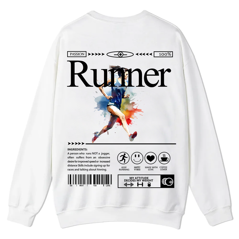 Runner Casual Crewneck Sweatshirt wearishow