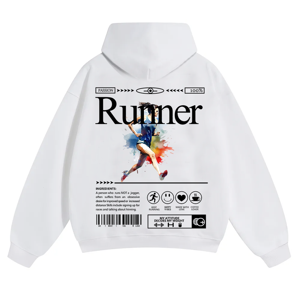 Runner Unisex Solid Color Hoodie wearishow