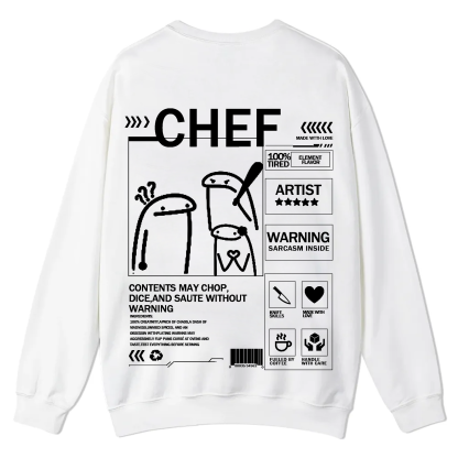Chef Solid Color Unisex Casual Crewneck Sweatshirt